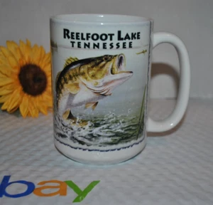 Taza de café vintage nueva taza REELFOOT LAKE TENNESSEE bajo Hautman cerámica 14 oz 2002 - Imagen 1 de 4