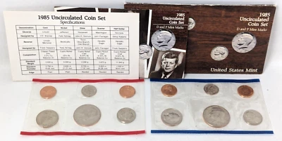 Vintage 1985 United States US Mint Uncirculated D & P Coin Set Envelope CG24 - Image 1 of 4