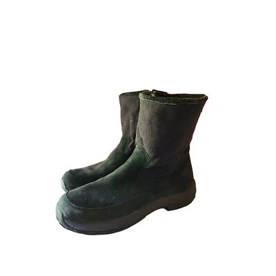 Botas de tornozelo Ll Bean pretas com zíper lateral masculinas tamanho 10 M camurça e lã - Imagem 1 de 4