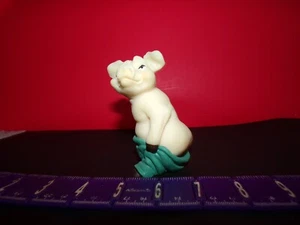 Naughty Smiling Pig MOONING with A Wink Blue Pants Pulled Down Resin NOVELTY - Picture 1 of 5