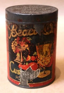 RARE ANTIQUE BEACON TRADING BRAND GEELONG CUSTARD POWDER TIN 1920s - Picture 1 of 7