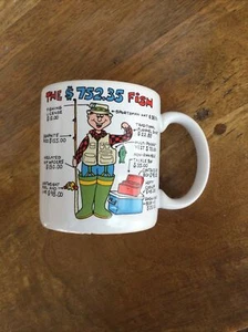 Russ Berrie The $752.35 Fish Mug Humor/Funny Coffee Cup Fathers Day - Picture 1 of 6