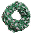 New David & Young Womens Holiday Snowman Infinity Loop Scarf, Green