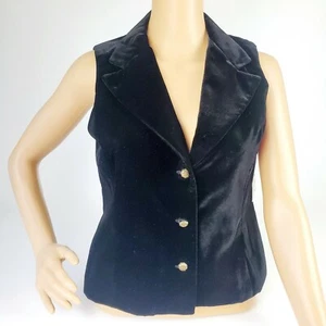 Koret Petites Women's Velvet Black Vest Size P New With Tag  - Picture 1 of 11