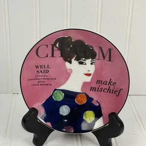 Kate Spade Charm Lenox Make Headlines Tidbit Plate 5.75” Well Said Make Mischief - Picture 1 of 2