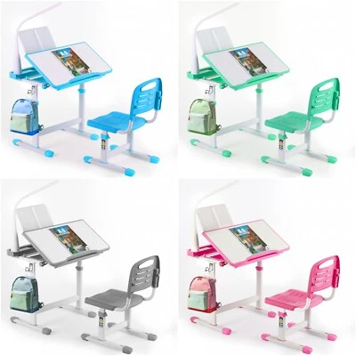 Bamny Verstellbar Kinderschreibtisch Kinder Studiertisch & Stuhl mit LED Lampe - Bild 1 von 2