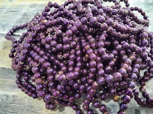 Hematita Nat grado A, 4 mm, no magnética, enchapada en púrpura, aproximadamente 95 piezas filamento. - Imagen 1 de 2