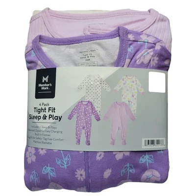 Набор для сна и игр Member's Mark для младенцев и девочек ясельного возраста 4 штуки плотная посадка - Изображение 1 из 3