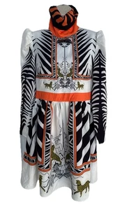 Mini Vestido Comino Couture Estampado Safari Manga Larga Reino Unido 10 / EE. UU. 6 - Imagen 1 de 11