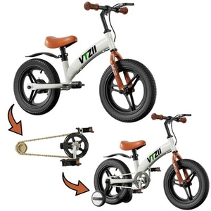 Balance Bike 2 in 1 with Pedals Brake Training Wheels Kickstand Pneumatic tyr... - Picture 1 of 6
