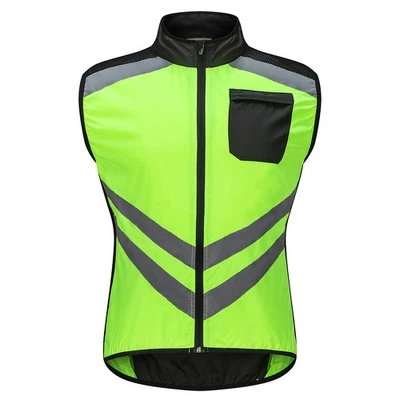 Men Cycle Vest Foldable Quick Dry Breathable Reflective Sports Safety Bike Vest - Image 1 of 4