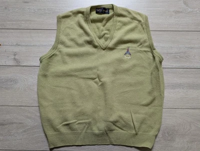 Nick Faldo Pringle Sports Vintage Green Sleeveless Jumper Vest Golf Size Large - Image 1 of 4