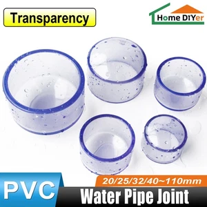 Transparent PVC Blanking Plug Water Drain Pipe Fitting End Cap Stopper 20~110mm - Picture 1 of 16