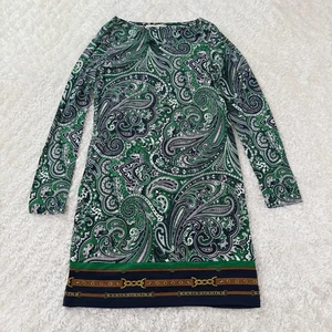 Michael Kors Dress Women's XL Paisley Print LS Chain Detail Career Office luxury - Picture 1 of 11