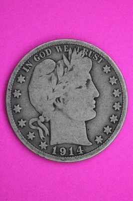 1914 S Barber Liberty Silver Half Dollar Guaranteed Authentic Genuine Coin 2273 - Image 1 of 3