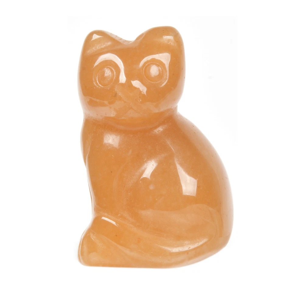 Estatua de piedras preciosas de gato tallada a mano de 30 mm cristal curativo animal estatuilla decoración hogar Foto 1 de 1