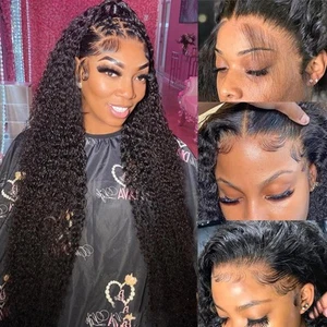 Water Wave Lace Front Wigs Human Hair Pre Plucked 180% Density 13x6 HD Transp... - Picture 1 of 6