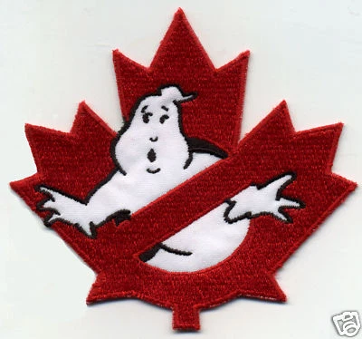 Parche de hierro bordado estilo hoja de arce canadiense Canadá Cazafantasmas sin fantasmas Foto 1 de 3