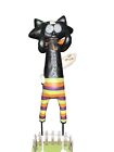 Janell Berryman Pumpkinseeds Folk Art Figurine Hocus Pocus Black Cat With Ghost