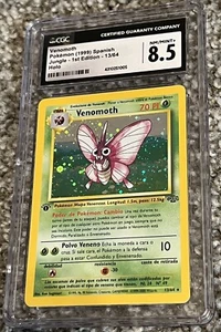 1999 Spanish Venomoth 1st Ed 13/64 Holo Jungle Pokemon CGC 8.5 NM Pop 1 Swirl💫 - Picture 1 of 3