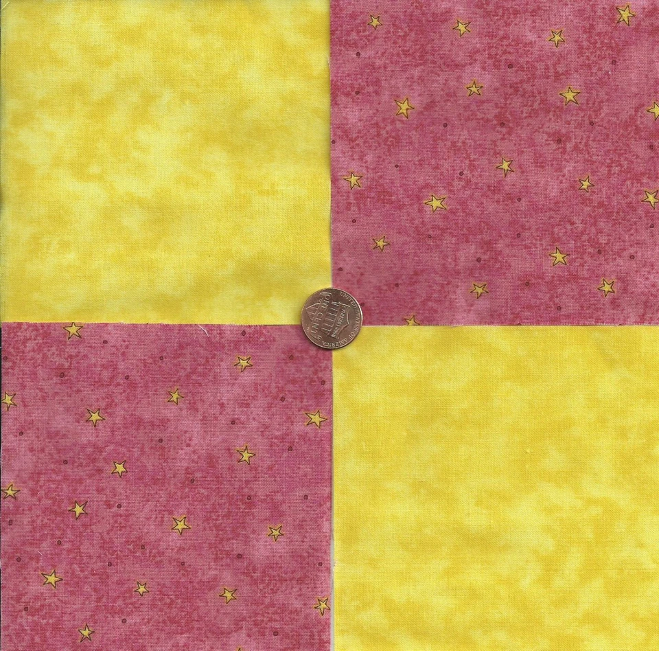 Edredón de tela 100 % algodón liso amarillo estrellas bloques cuadrados pies Foto 1 de 1