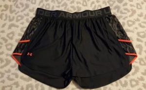 Under Armour Damen Play Up Leopard Druck Einsatz schwarze Shorts Übergröße 1X 1371452 - Bild 1 von 11