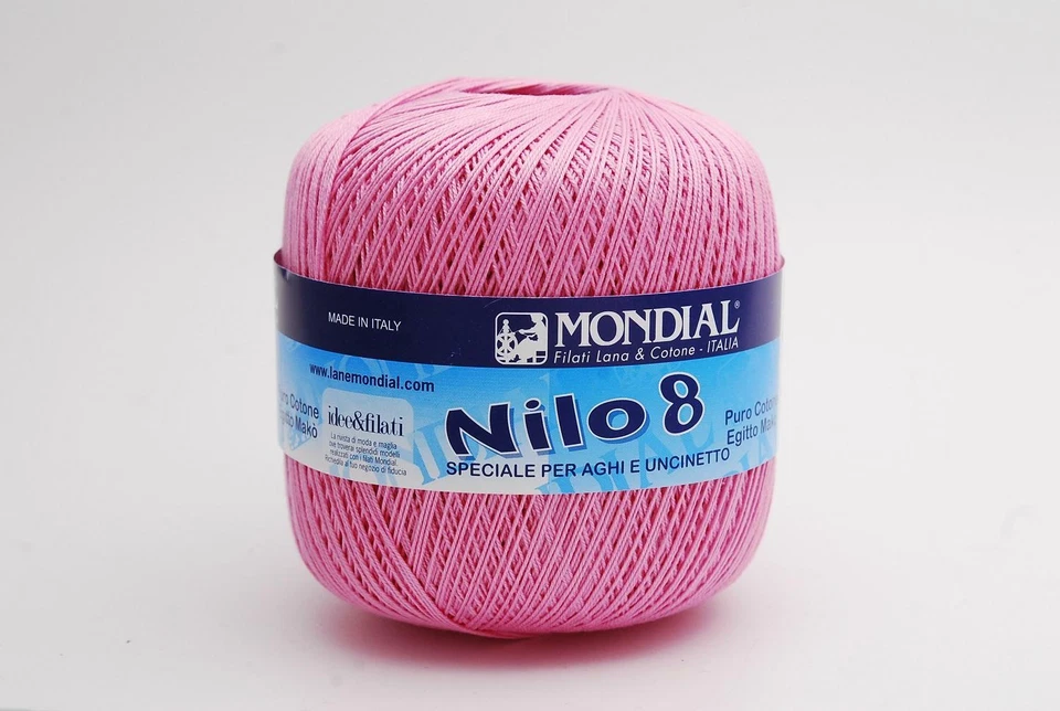 Hilo de hilo de ganchillo estampados de algodón egipcio Mondial NILO talla 8 - 641 rosa Foto 1 de 1