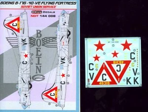 KORA Models Decals 1/144 BOEING B-17G-40-VE FLYING FORTRESS Soviet Air Force - Picture 1 of 2