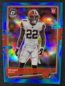 2020 Panini Donruss Optic Grant Delpit Holo Aqua Rookie Prizm /299 #122 Browns - Picture 1 of 2