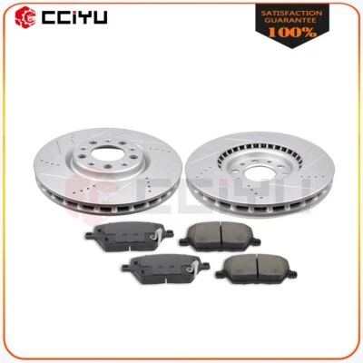 For 2015-2018 Jeep Renegade Front Drilled Discs Brake Rotors and Ceramic Pads - Image 1 of 4