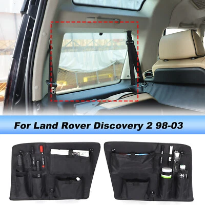 Bolsa de almacenamiento colgante ventana trasera apta para Land Rover Discovery 2 98-03 negra 2 piezas Foto 1 de 4