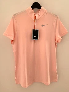 NIKE GOLF LADIES PEACH PATTERN BLADE DRI-FIT GOLF SHIRT BNWT SIZE LARGE - Picture 1 of 12