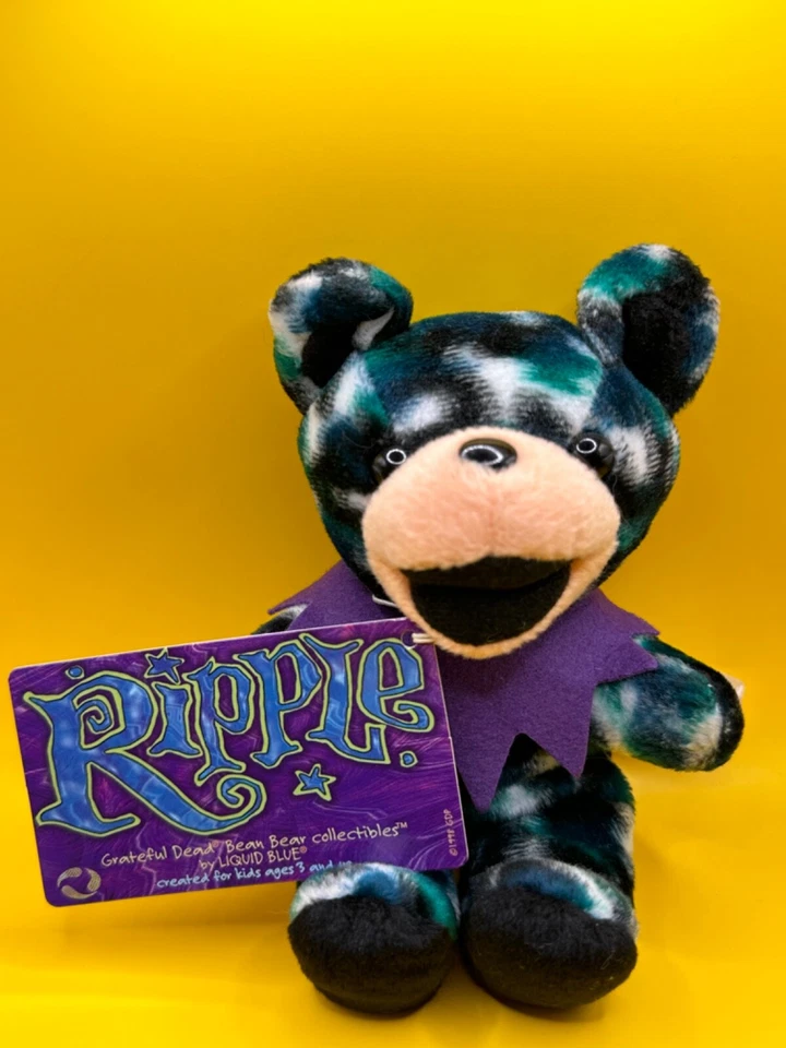 Liquid Blue Ripple Grateful Dead Bean Bag Plush Bear Collectible 1998 Edition 2