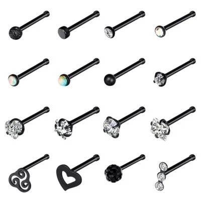 5-60PCS Surgical Steel Bone Studs Nose Pin Straight Nose Rings Stud Retainer 20G - Image 1 of 4