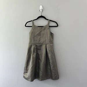 Zac Posen Black & Gold Fit N Flare Dress Sleeveless Party Size 14 - Picture 1 of 5