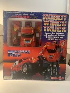 1985 Machine Men Robot Winch Truck Bandai Robo 100% Complete Works Transformers - Picture 1 of 23