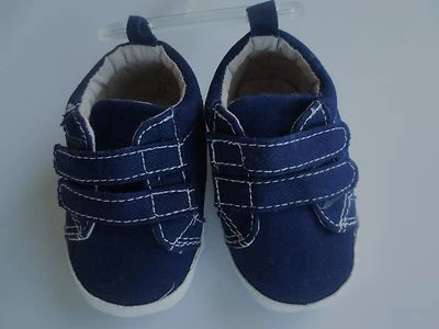 NEW Infant 3-6 months Size 2 OLD NAVY Blue Canvas Shoes Crib Booties NWT Cute!! - Image 1 of 3