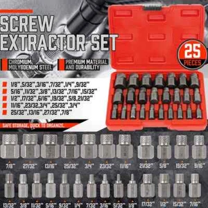 25Pcs Screw Extractor Set Hex Head Multi-Spline Easy Out Bolt Extractor Set NEW