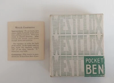 Vintage Westclox Pocket Ben Pocket Watch Luminous No. 624 USA- BOX & MANUAL ONLY - Image 1 of 4