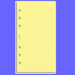 Filofax Personal Amarillo Reglas Papel Inserto Repuesto 133010 - Imagen 1 de 1
