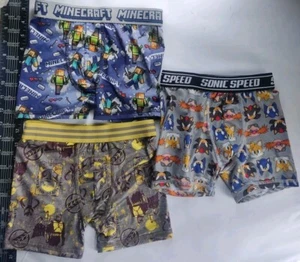 Sonic The Hedgehog Star Wars Minecraft Shorts Under Drawers, Lil Boy's Size 6 - Picture 1 of 5