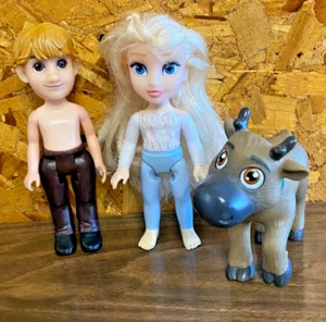 Disney FROZEN  6" Petite Dolls 3 Pieces Sven Elsa Kristoff Loose EUC - Picture 1 of 2