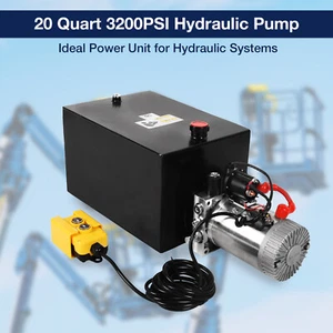 20 Quart Single Acting Hydraulic Pump Dump Trailer Pump 12V DC Car Lifting - Picture 1 of 5
