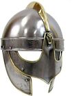 Viking Wolf Armor Helmet| Medieval Metal Knight Helmet with Brass Accents Helmet