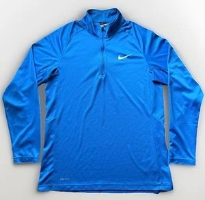 Camisa Nike Dri-Fit 1/4 Cremallera Mediana Para Hombre Azul Manga Larga Golf Entrenamiento Top - JUSTA - Imagen 1 de 13