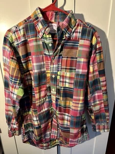 Brooks Brothers Madras Plaid Patchwork Button Men’s Cotton Shirt Size Small - Picture 1 of 7