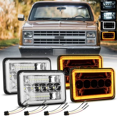 Faros LED altos/bajos 4 piezas 4x6" para camioneta Chevrolet C10 C20 C30 K10 K20 1980-1986 Foto 1 de 4