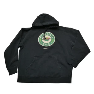 Minnesota Wild Sudadera con Capucha Para Hombres Grande Negra NHL Hockey Reebok Pullover - Imagen 1 de 7