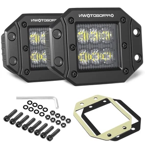 2x 4.8" Cuadrado Montaje Al Ras Luces LED Parachoques Trasero Serie Negro Viga de Inundación - Imagen 1 de 1