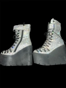 Club Exx Rhinestones Platform Shoes Size 9 - Picture 1 of 4